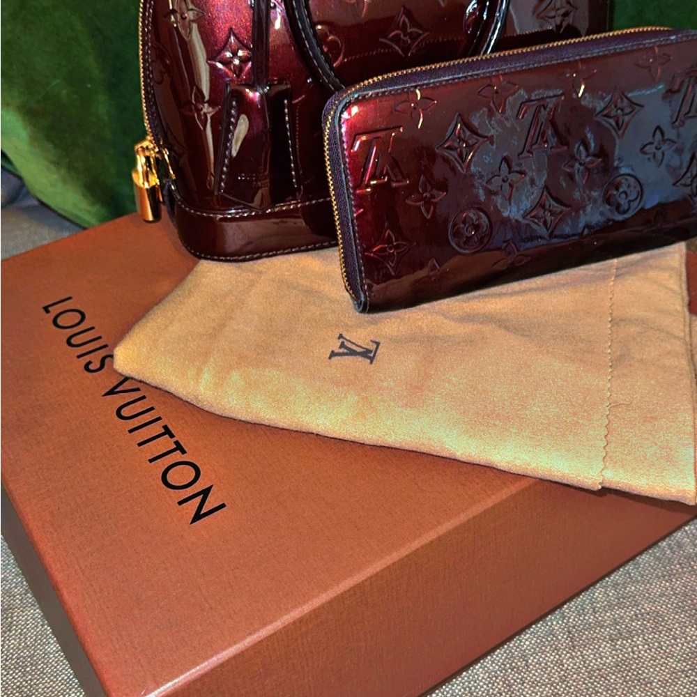 Louis Vuitton Deep Red Monogram Bag and Wallet